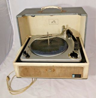 Vintage Rca Victor Portable Record Player Turntable Vfp11 3 - Speed 33/45/78