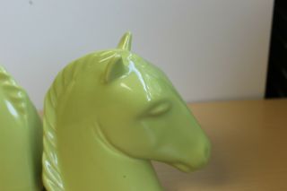 Vintage Mid Century Green Abingdon Horse Head Bookends - 3lbs Each 3
