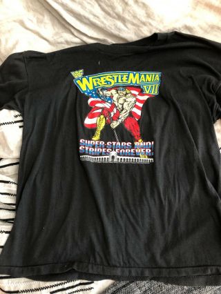 Rare Vintage Wwf Wwe T - Shirt Official Wrestlemania Vii 7 Hulk Hogan Xl Men 