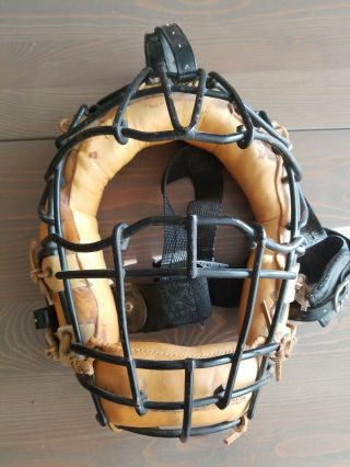 Restored Vintage Spiderman 1925 Leather Baseball Catcher’s Face Mask Antique