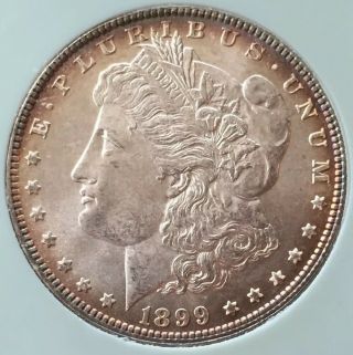 Rare Ms 1899 P Morgan Silver Dollar Uncirculated Bu Gorgeous