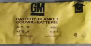 Vintage Nos Gm Chevrolet Chevy Battery Blanket Camaro Chevelle Nova El Camino
