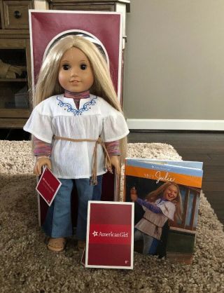 American Girl Julie Albright Blonde Hair 1970s Character Doll & Accessories