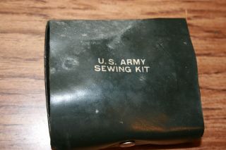 Wwii Us Army Sewing Kit With Wooden Spools Of Thread,  Needles,  & Buttons