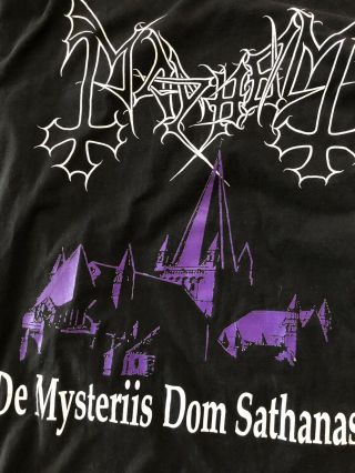 Vintage 90s Mayhem “de Mysteriis” Shirt Black Metal Bathory Bvzvm Venom 2