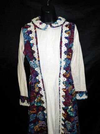 Vintage 70s S Jessica Gunne Sax Purple Blue Floral Maxi Dress Hippie Boho Gypsy 2