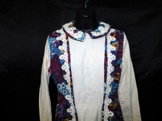 Vintage 70s S Jessica Gunne Sax Purple Blue Floral Maxi Dress Hippie Boho Gypsy 3