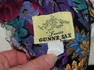 Vintage 70s S Jessica Gunne Sax Purple Blue Floral Maxi Dress Hippie Boho Gypsy 5