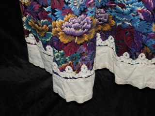 Vintage 70s S Jessica Gunne Sax Purple Blue Floral Maxi Dress Hippie Boho Gypsy 7