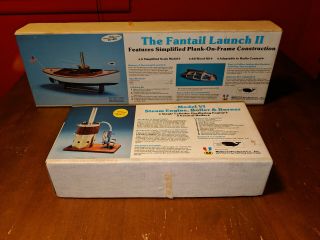 Vintage " The Fantail Launch Ii " With Model Vi Steam Engine Wood Boat Kit Set