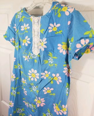 Classic Vintage Handmade Floral Blue Daisy Dress