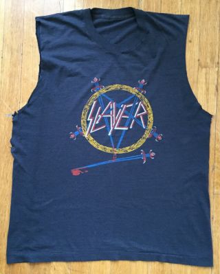 Slayer 1985 T Shirt Hell Awaits Concert Tour Vintage