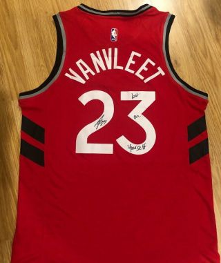 Rare Fred Van Vleet Signed Auto Toronto Raptors Basketball Jersey Photo Proof