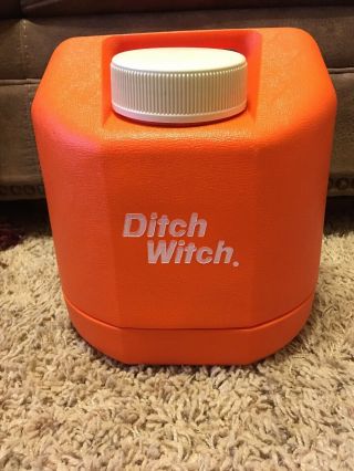 Vintage Gott Tip N Tap Water Jug Cooler 5 - Quart Model 1505 Orange Ditch Witch