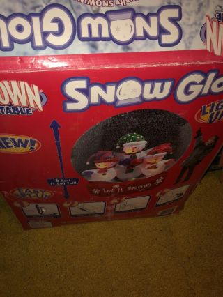 Airblown Inflatable Snowman Snowglobe Christmas Gemmy 6 Ft Let It Snow Rare Htf