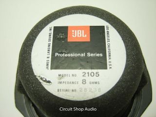 Vintage Alnico JBL 2105 Midrange Speaker / 8 Ohm / 28236 - - KT 3