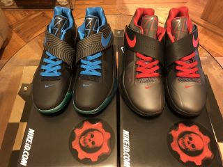 Nike Kd 4 Iv Id Gears Of War Inspired Cog Locust Pack Rare One Of A Kind Sz.  10.  5