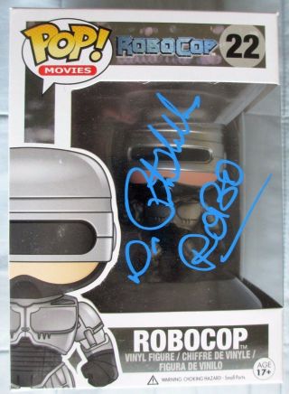 Peter Weller Signed Robocop Funko Pop Vinyl 22 Dc/coa W/inscription Proof Rare