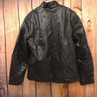 Levi ' s Mens Vintage Deer Trucker Black Leather Sherpa Lined Jacket L 4