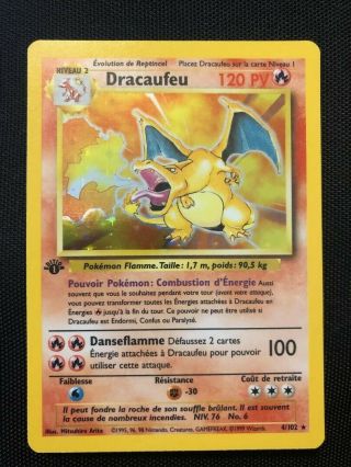 Pokemon TCG Base Set 1ST EDITION French CHARIZARD Dracaufeu No.  4/102 Holo Rare 4