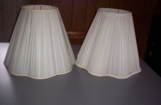 Vintage Mid Century Lamp Shades Off White 14 " Tall 17 " Wide