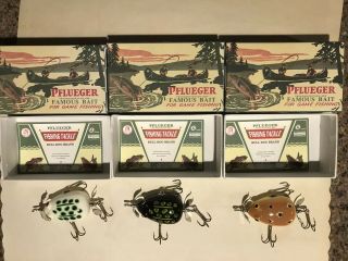 3 Pflueger Kent Floater Frog Lures In Boxes With Papers 1999 Usa Location