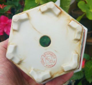 PLANTER vtg chinese rose medallion porcelain flower pot vase pottery painting 3