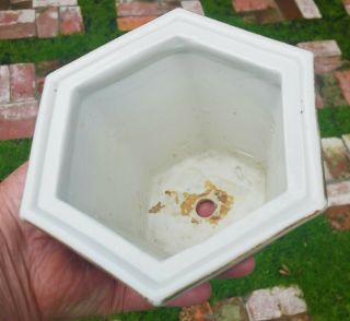 PLANTER vtg chinese rose medallion porcelain flower pot vase pottery painting 5