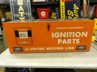 Vintage Delco Remy Ignition Parts Advertising Cabinet Sign Ac Gm Chevrolet Ford