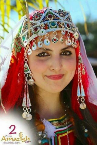 Moroccan Berber Women Headdress African Kabyle Silver Enamel Ethnic Jewelry 