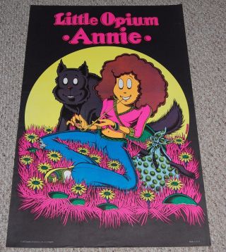 Little Orphan Opium Annie Drug Blacklight Poster 1972 Petagno Saladin Head Shop