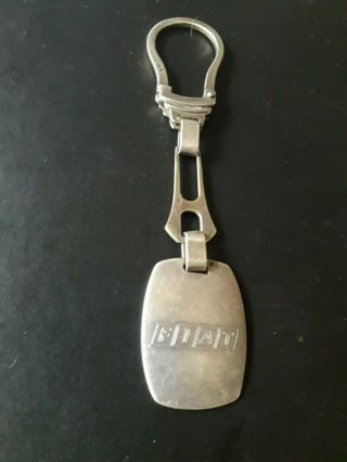 Fiat Vintage Keyring Keychain In Contrasting Sterling Silver