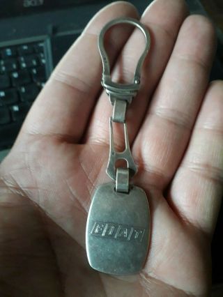 FIAT vintage keyring keychain in contrasting sterling silver 4