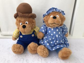 Vintage The Berenstain Bears Mama Bear Papa Bear Stuffed Animals 20” Plush 1993
