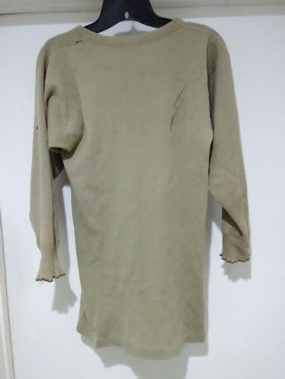 Vintage 40 WWII Long John Thermal Shirt M US Military Made In USA Wool Blend 2