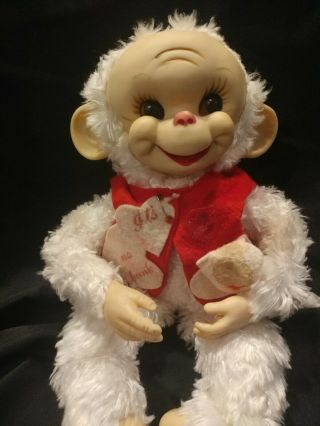 Vintage Rushton Star Creation Valentine Monkey Rubber Face 15 