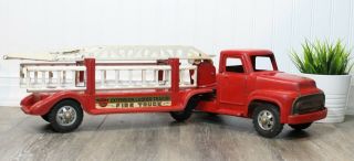 Vintage 1950’s Buddy L Extension Ladder Fire Truck 5751 Pressed Steel 29 