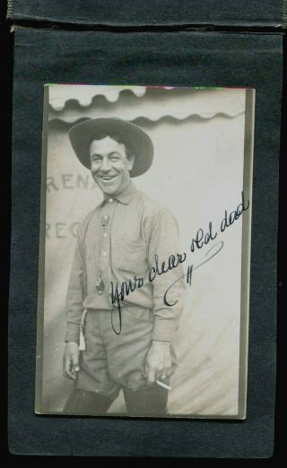 Rare Johnny Baker Buffalo Bill & Pawnee Bill Wild West Show Photo Rppc Album