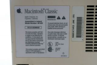 Vintage 1990 APPLE Macintosh MAC Classic Personal Computer M1420 - Boots Up 4
