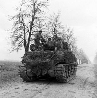 Ww2 Photo Wwii Us Armor Advancing Into Germany 1945 World War Two / 3120