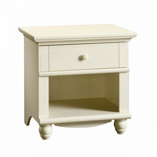 Harbor View 1 - Drawer Antiqued White Nightstand By Sauder