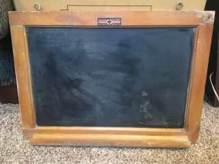 Vintage National School Natural Slate Co Chalkboard Slatington Pa W/tray