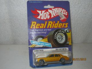 Vintage Hot Wheels Real Riders On Blister Pack Cadillac Seville 4356 Gold Flake