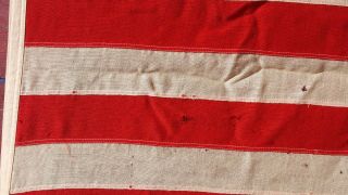 48 Star 3x5 Vintage Linen American Flag Stitched white stars,  100 era 4