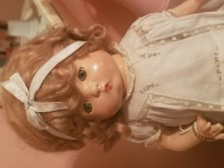 Rare 1930’s Effanbee 14 " Patsy Doll With Sleep Eyes,  Wig,  And Tagged Cl