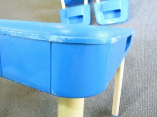 VINTAGE 1988 Fisher Price Child Size Table & 2 Chairs Preschool Arts & Crafts 7