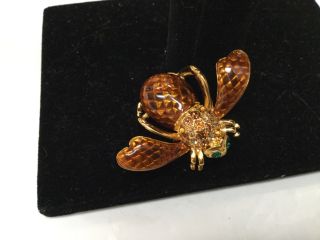 Joan Rivers Snakeskin Pattern Bee Pin/brooch Brown