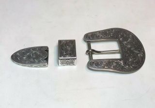 Sterling Silver Hand Made Belt Buckle Set 3/4” Belt & Opening