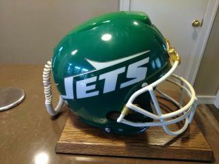 Vintage York Jets Nfl Riddell Full Size Helmet Telephone 1980 