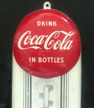 Vintage 1950 ' s Coca Cola Coke Thermometer 9 